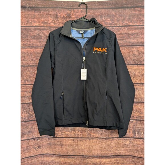 Lands End Womens Full Zip Softshell Waffle Fleece Jacket Navy Size M Oeko-Tex - Picture 1 of 7